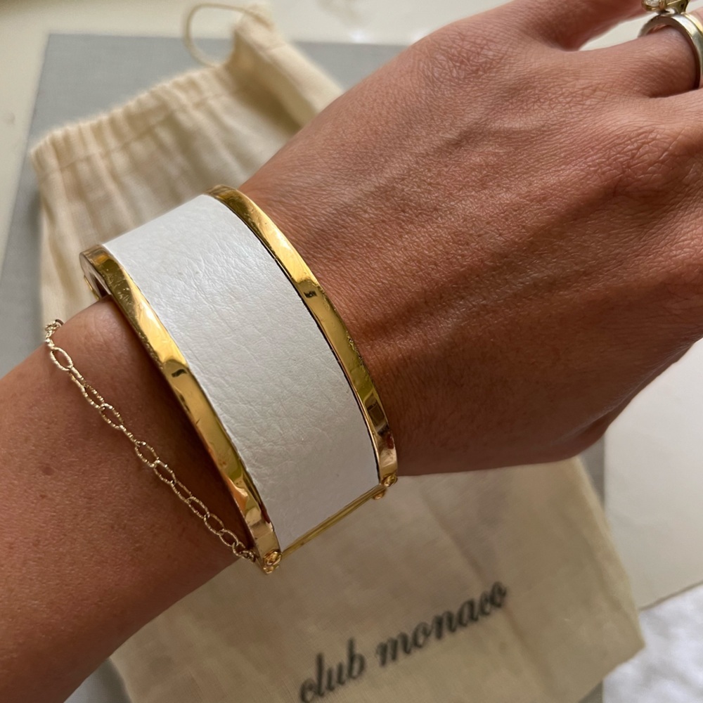 Club Monaco white and gold bangle bracelet